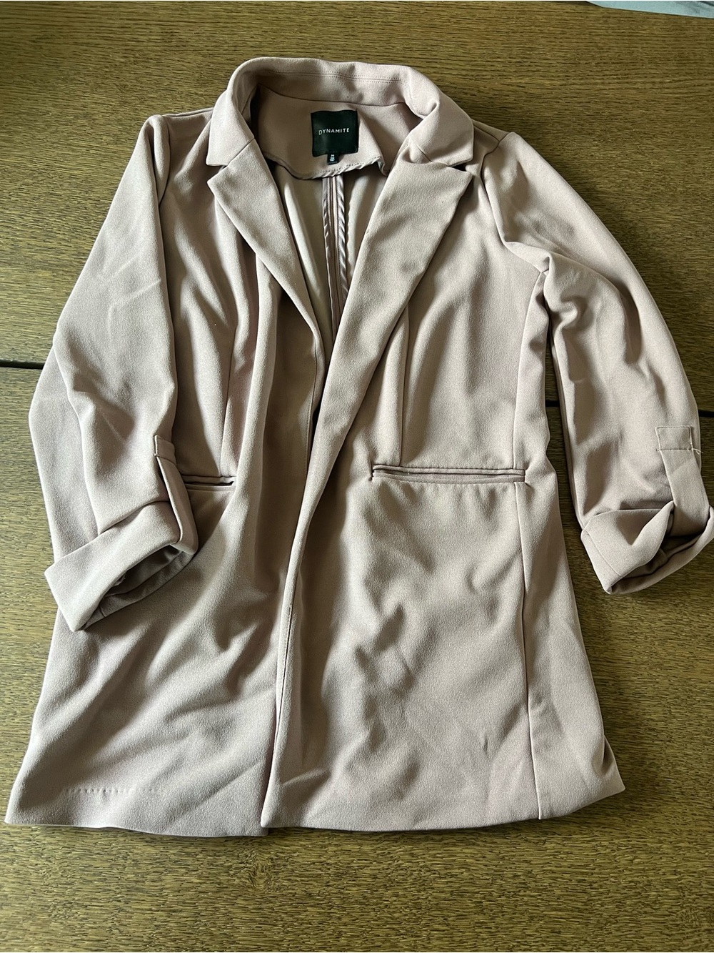 Dynamite Women's Blazer Coat in Dusty Mauve